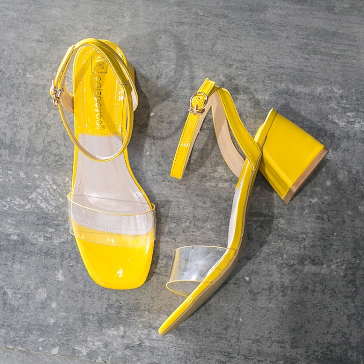 Fashion Simple Thick Bottom Open Toe PU Sandals for Women