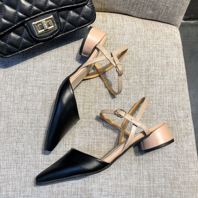 Fashion Thick Bottom Pointed Head PU Sandals for Women