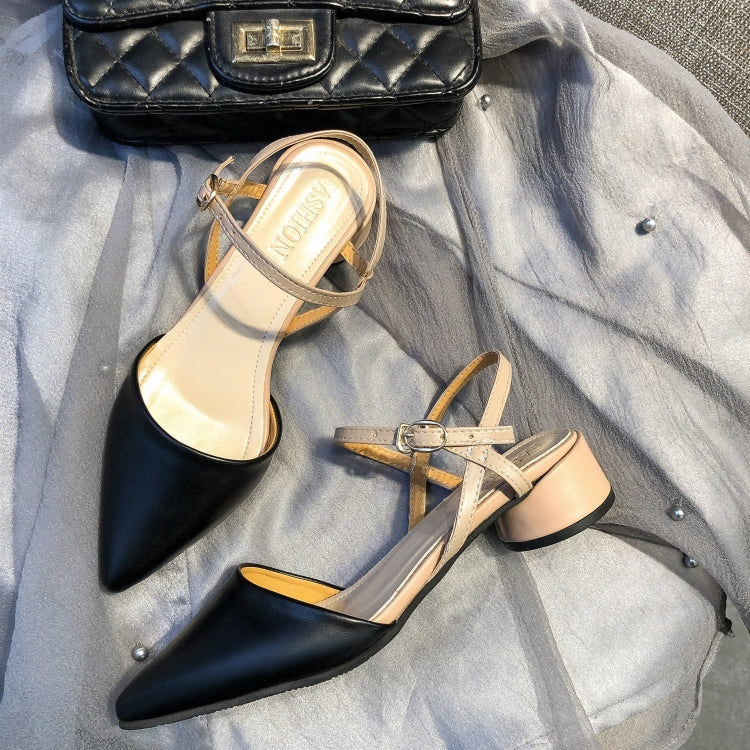 Fashion Thick Bottom Pointed Head PU Sandals for Women