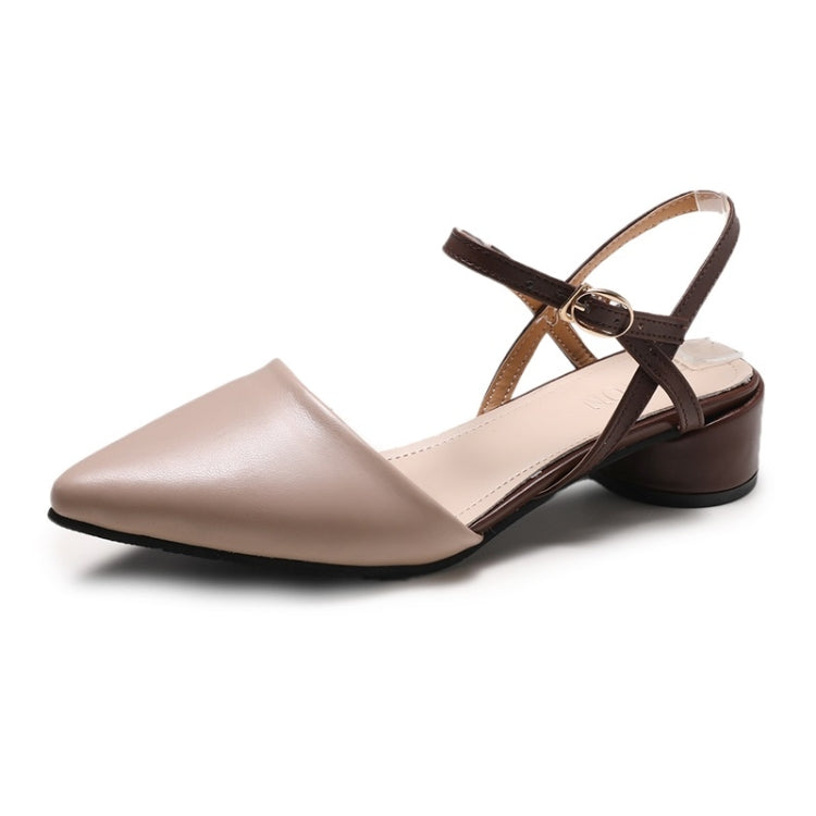 Fashion Thick Bottom Pointed Head PU Sandals for Women