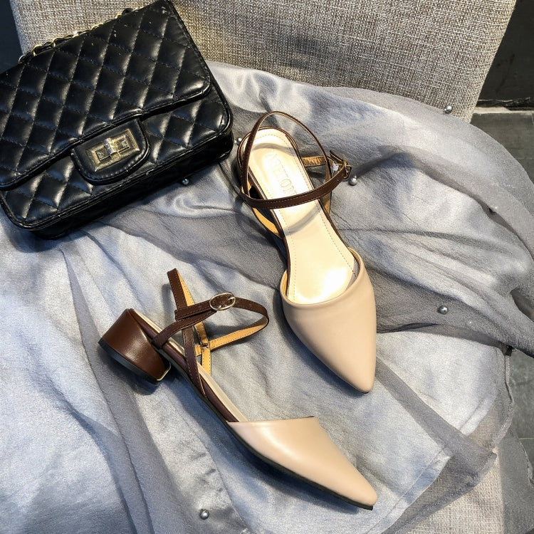 Fashion Thick Bottom Pointed Head PU Sandals for Women