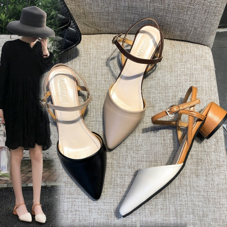 Fashion Thick Bottom Pointed Head PU Sandals for Women