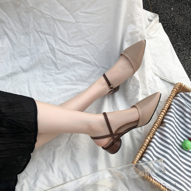 Fashion Thick Bottom Pointed Head PU Sandals for Women