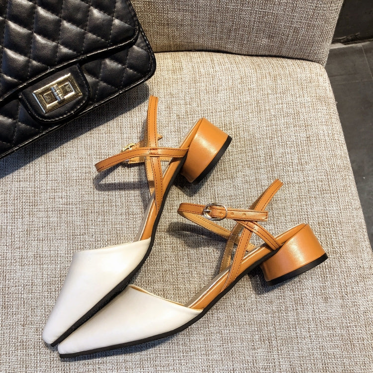 Fashion Thick Bottom Pointed Head PU Sandals for Women