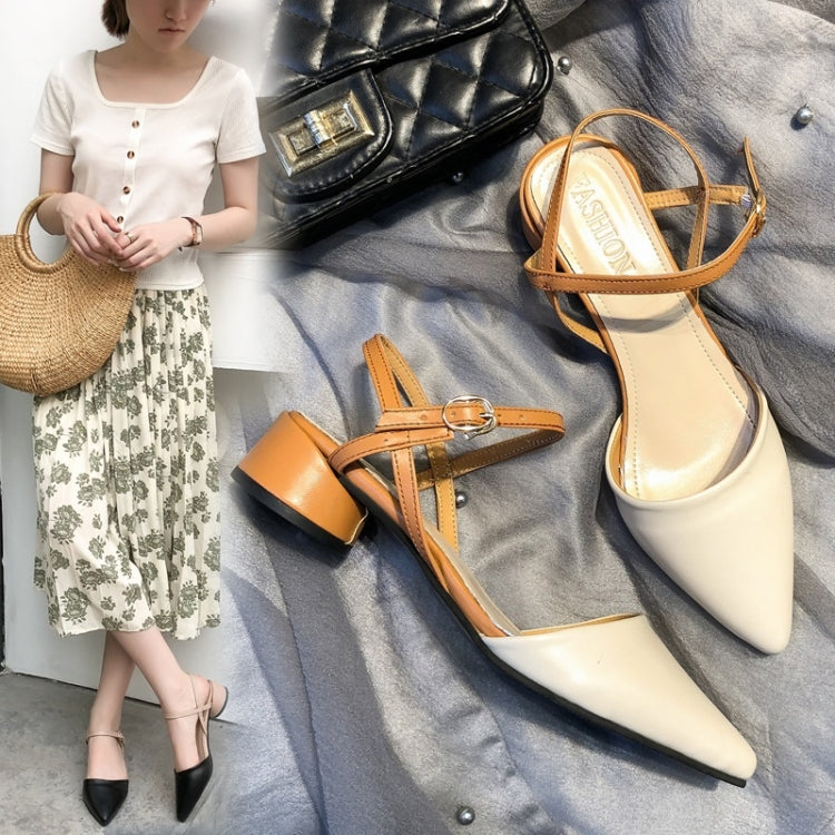 Fashion Thick Bottom Pointed Head PU Sandals for Women
