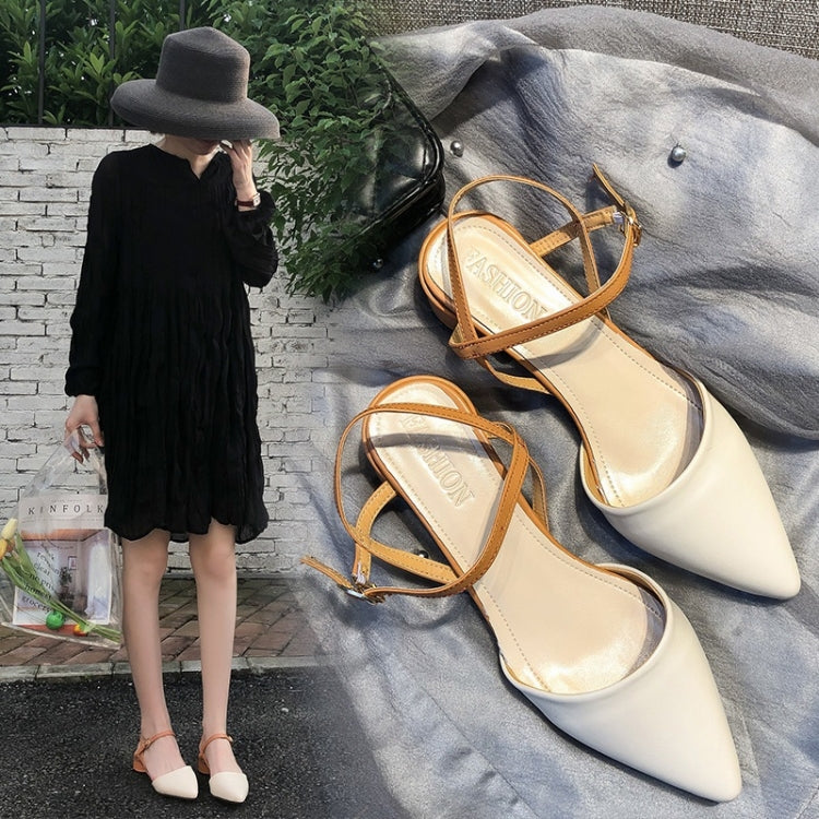 Fashion Thick Bottom Pointed Head PU Sandals for Women