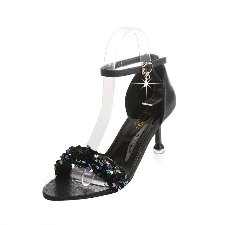 Fashion Sequined Stiletto Open Toe Sandals for Women