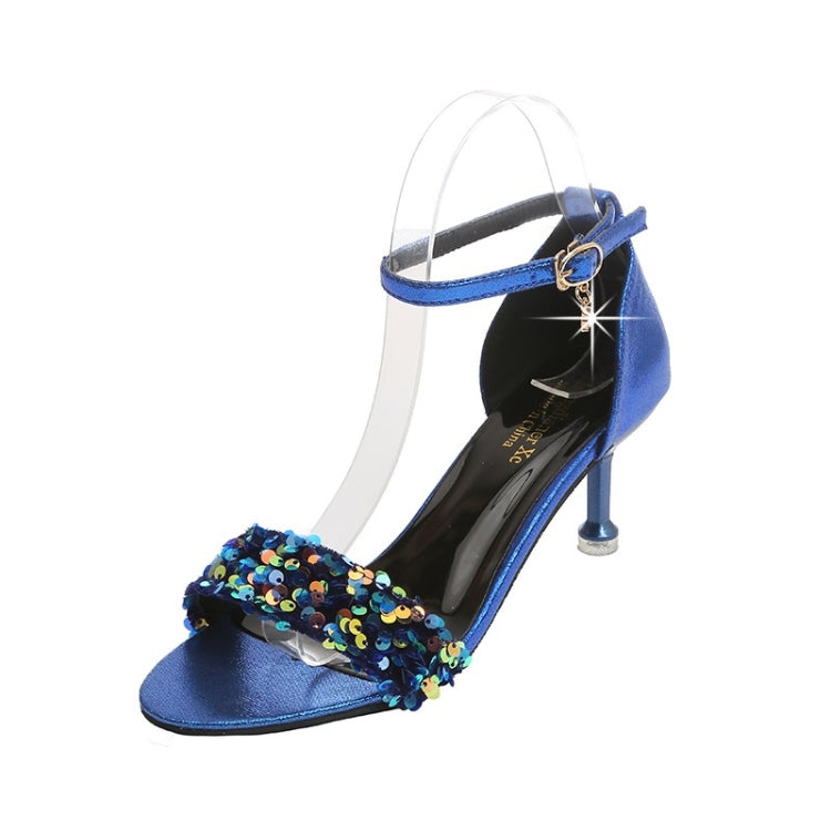 Fashion Sequined Stiletto Open Toe Sandals for Women