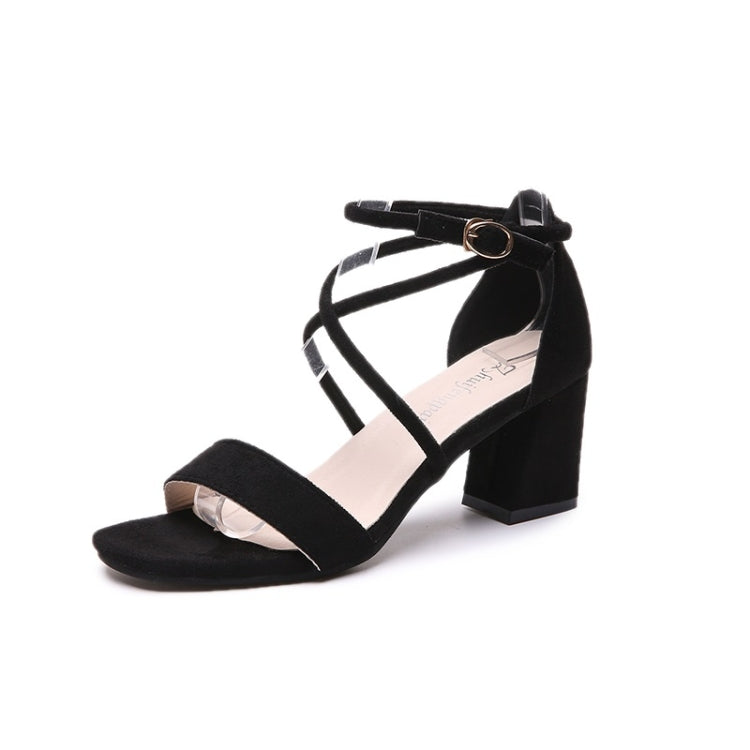 Fashion Suede Thick Heel Open Toe Sandals for Women