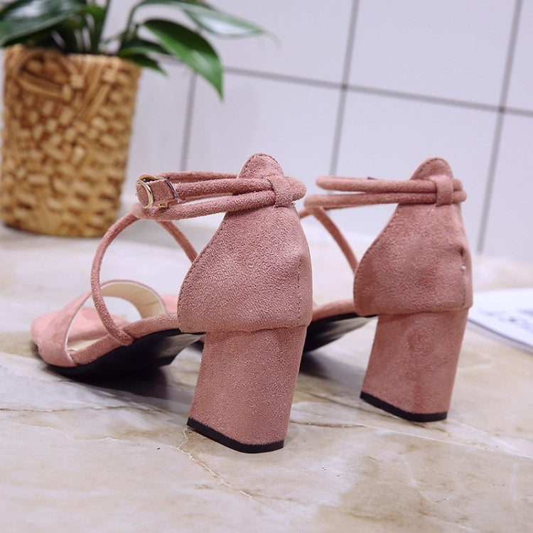 Fashion Suede Thick Heel Open Toe Sandals for Women