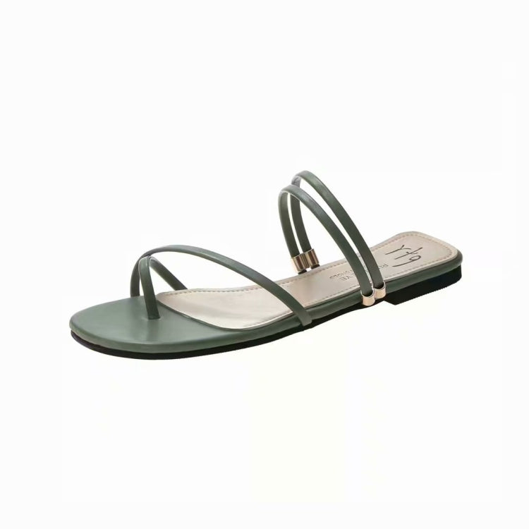 Simple Wild Flat Bottom Two-wear Open Toe Sandals for Women
