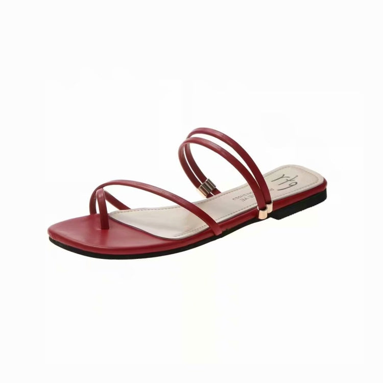 Simple Wild Flat Bottom Two-wear Open Toe Sandals for Women