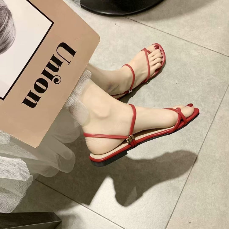 Simple Wild Flat Bottom Two-wear Open Toe Sandals for Women