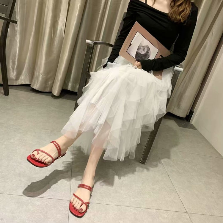 Simple Wild Flat Bottom Two-wear Open Toe Sandals for Women