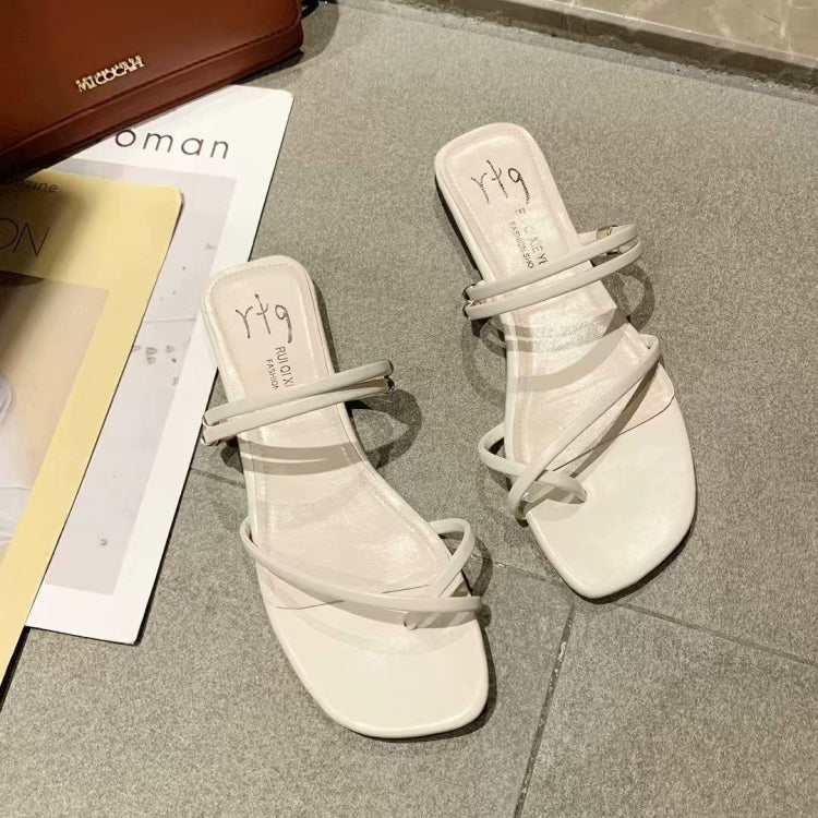 Simple Wild Flat Bottom Two-wear Open Toe Sandals for Women