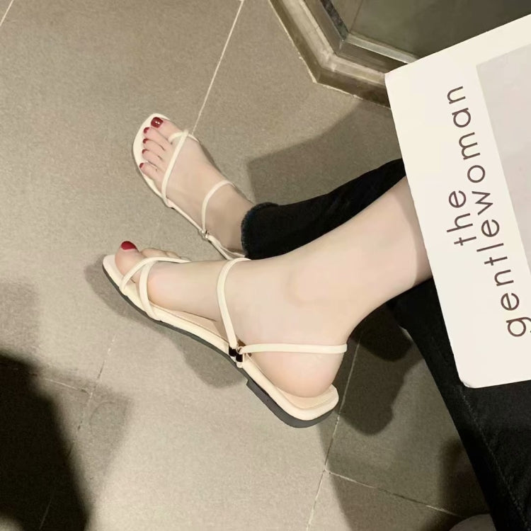 Simple Wild Flat Bottom Two-wear Open Toe Sandals for Women