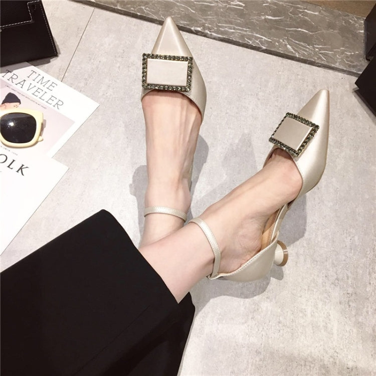 Thin Heel Pointed Head Rhinestone Fashion Sandals for Women