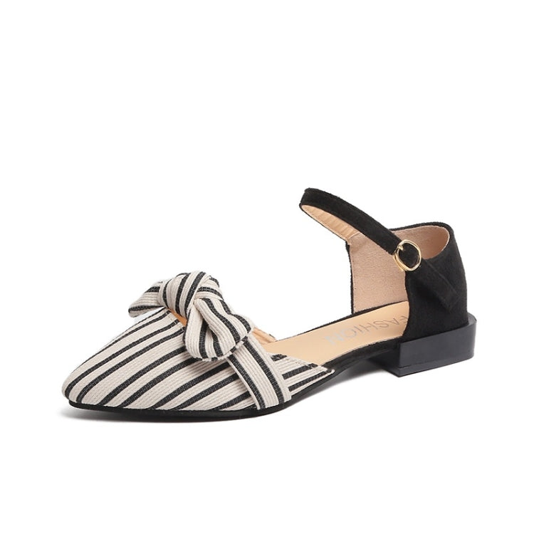 Fashion Bowknot Striped Pointed Head Sandals for Women