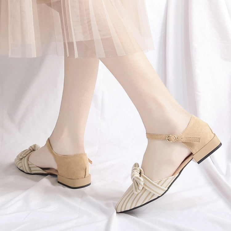 Fashion Bowknot Striped Pointed Head Sandals for Women
