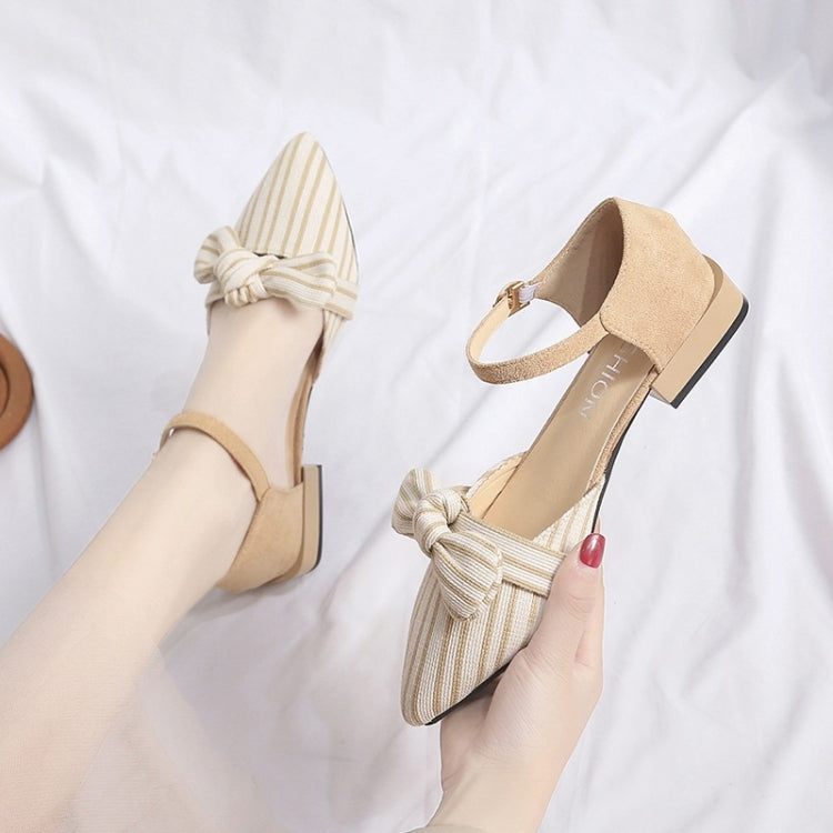 Fashion Bowknot Striped Pointed Head Sandals for Women
