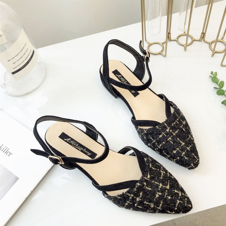 Grid Texture Pointed Fashion Wild Sandals for Women