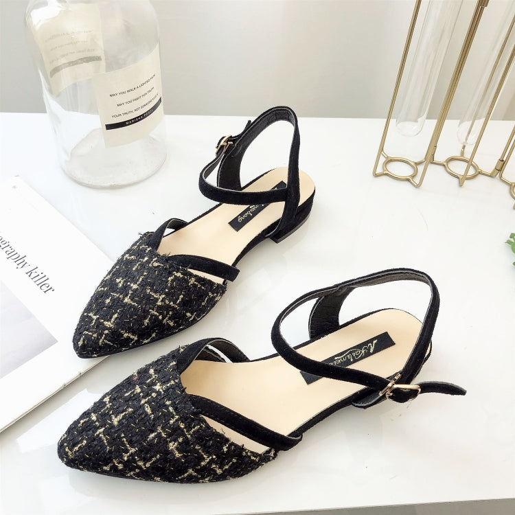 Grid Texture Pointed Fashion Wild Sandals for Women