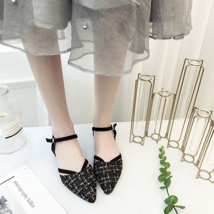 Grid Texture Pointed Fashion Wild Sandals for Women
