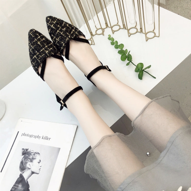 Grid Texture Pointed Fashion Wild Sandals for Women