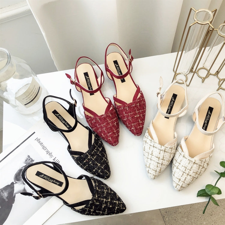 Grid Texture Pointed Fashion Wild Sandals for Women