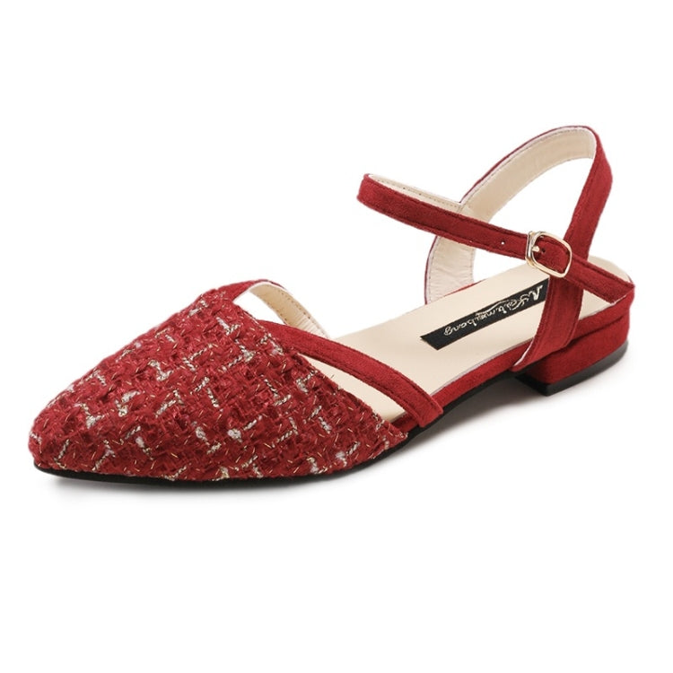 Grid Texture Pointed Fashion Wild Sandals for Women