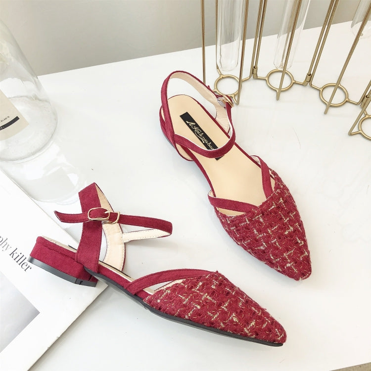 Grid Texture Pointed Fashion Wild Sandals for Women