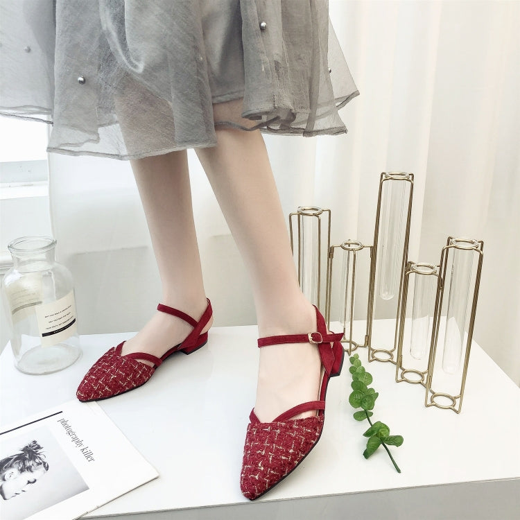 Grid Texture Pointed Fashion Wild Sandals for Women