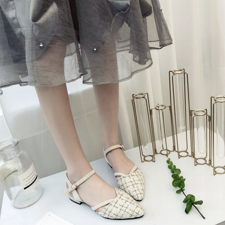 Grid Texture Pointed Fashion Wild Sandals for Women