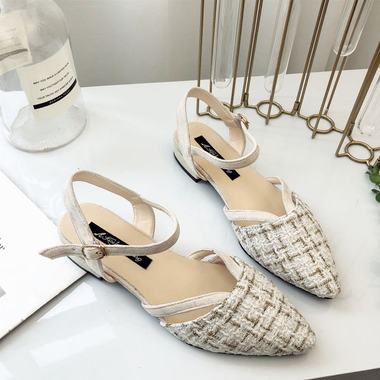 Grid Texture Pointed Fashion Wild Sandals for Women
