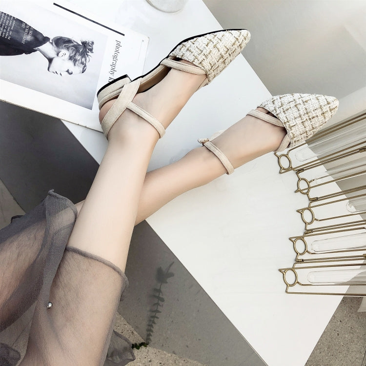 Grid Texture Pointed Fashion Wild Sandals for Women