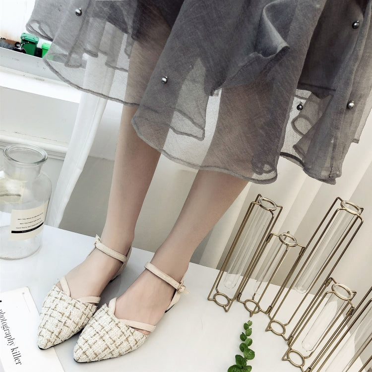 Grid Texture Pointed Fashion Wild Sandals for Women