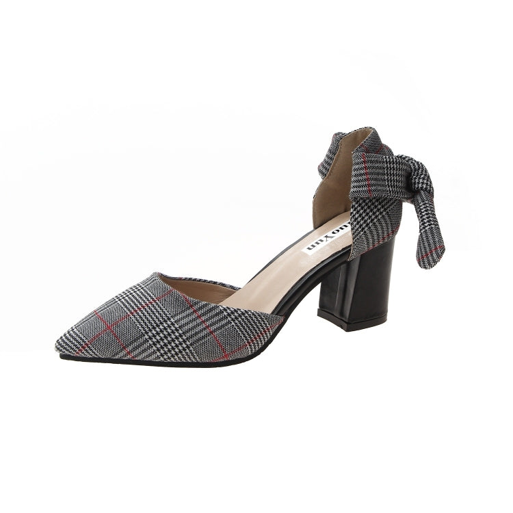 Thick Bottom Pointed Head Grid Texture Fashion Shoes for Women