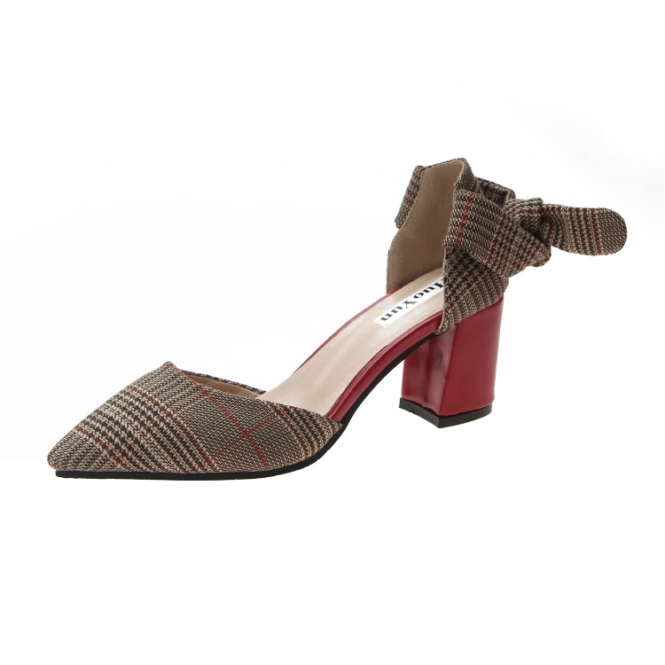 Thick Bottom Pointed Head Grid Texture Fashion Shoes for Women