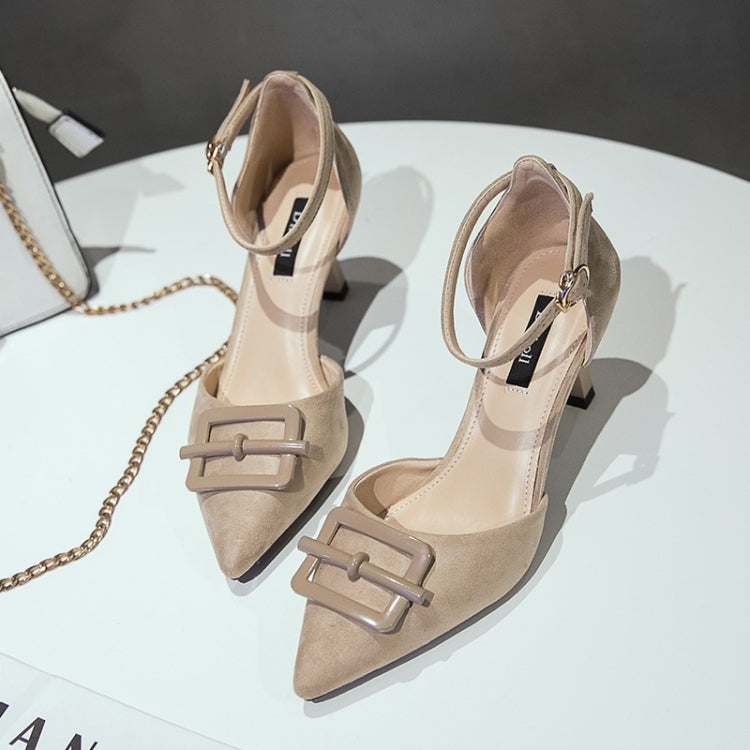 Thin Heel Pointed Head Suede High Heels for Women