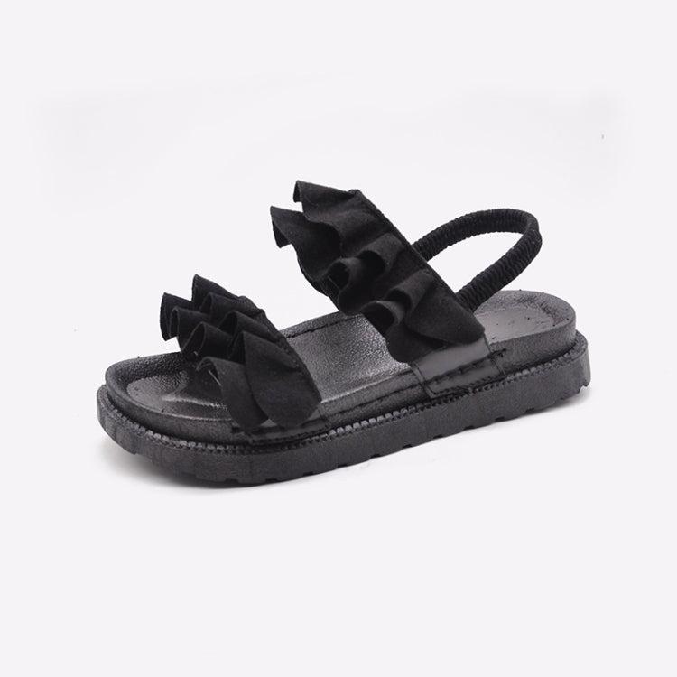 Suede Flat Bottom Wave Wrinkled Sandals for Women