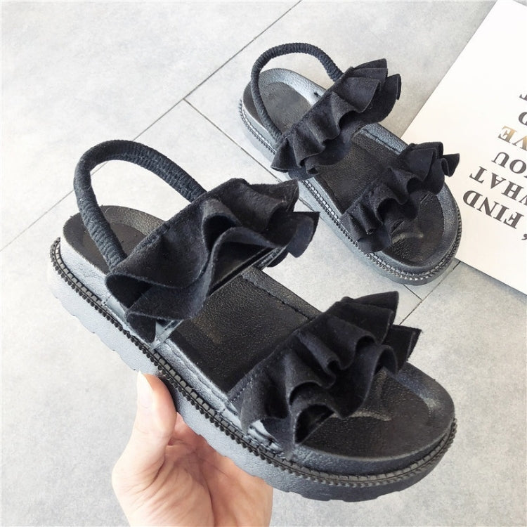 Suede Flat Bottom Wave Wrinkled Sandals for Women