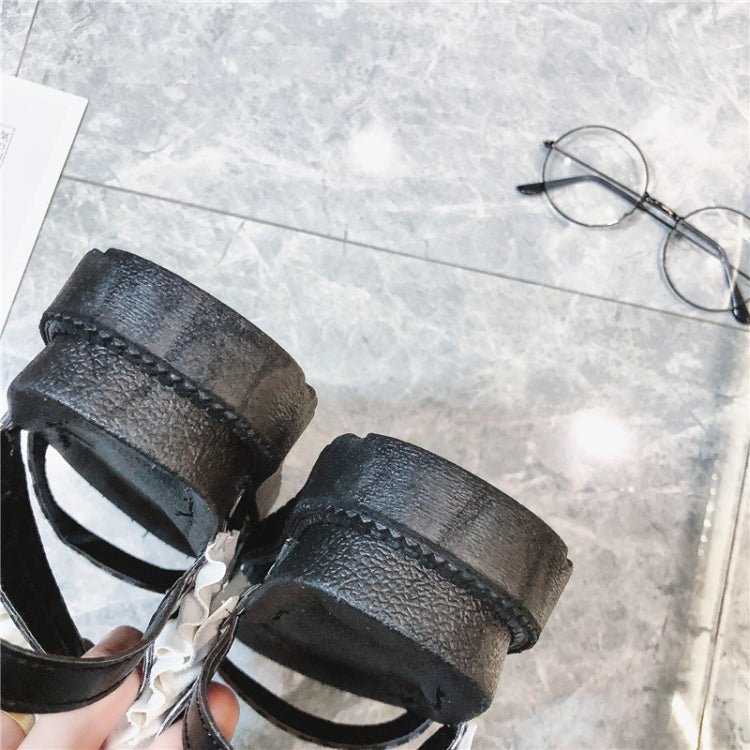 Flat Bottom Wavy Side Flap Plaid Sandals for Women