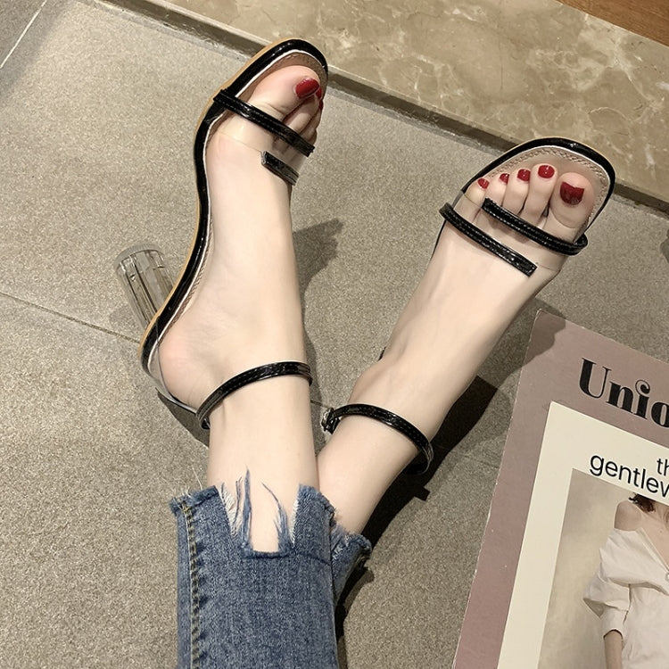 Simple Wild Transparent Thick Bottom Open Toe Sandals for Women