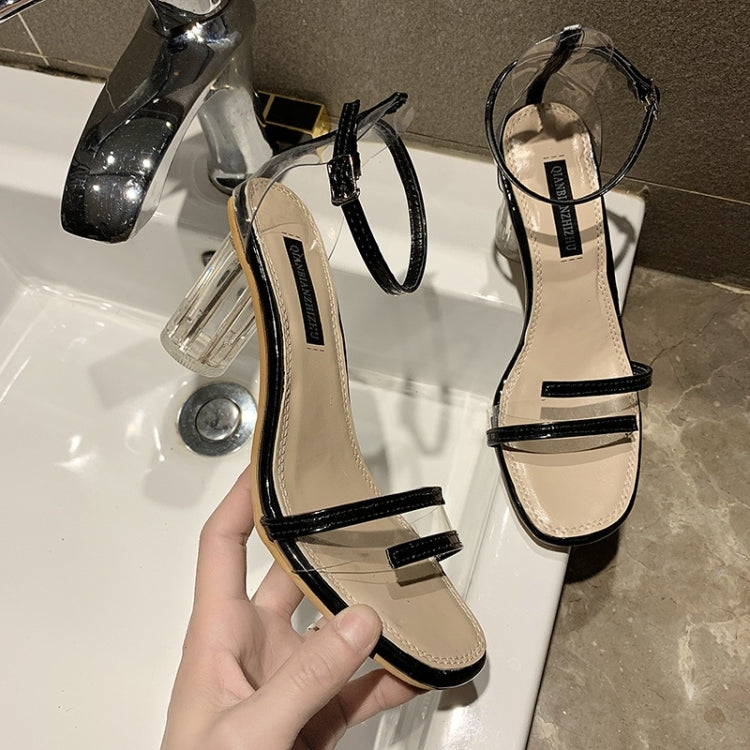 Simple Wild Transparent Thick Bottom Open Toe Sandals for Women