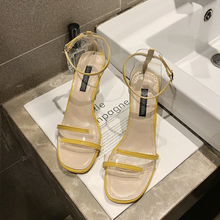 Simple Wild Transparent Thick Bottom Open Toe Sandals for Women