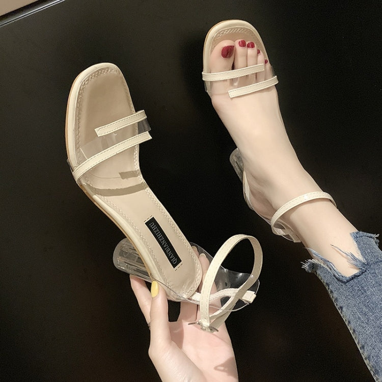 Simple Wild Transparent Thick Bottom Open Toe Sandals for Women