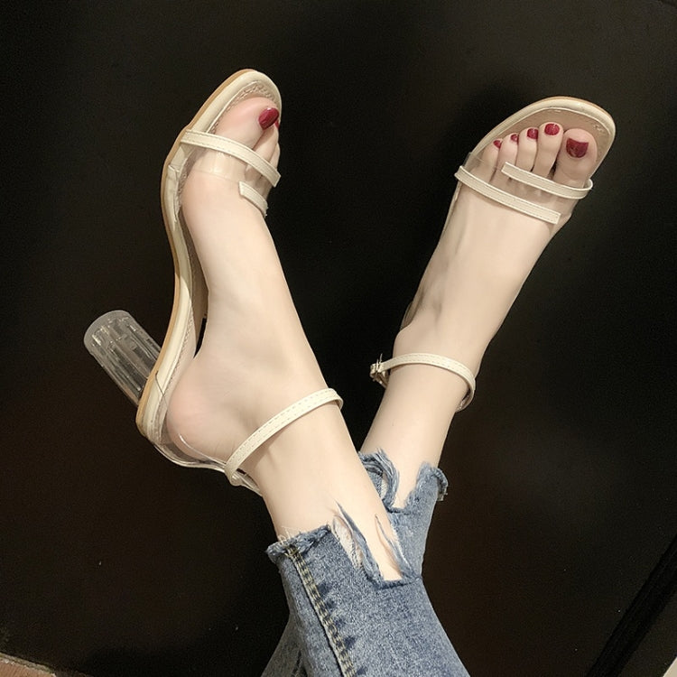Simple Wild Transparent Thick Bottom Open Toe Sandals for Women