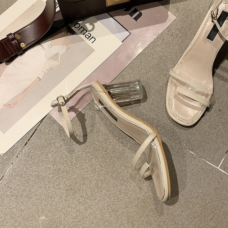 Simple Wild Transparent Thick Bottom Open Toe Sandals for Women