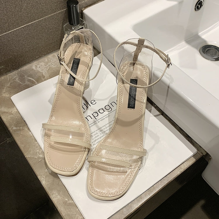 Simple Wild Transparent Thick Bottom Open Toe Sandals for Women