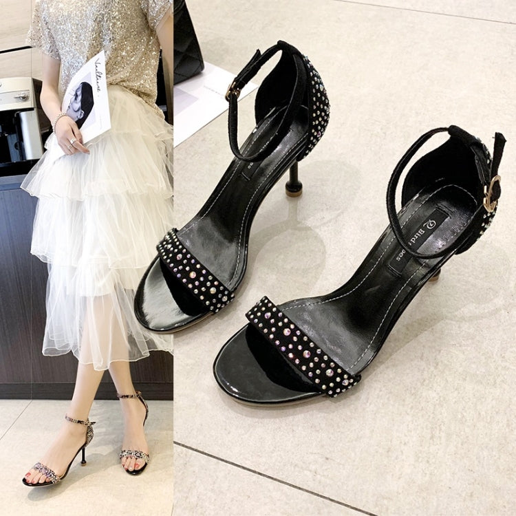Stiletto High-heeled Rhinestone Ethnic Style Sandals for Women